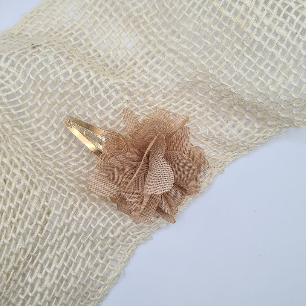Haarclipje Beige Flower