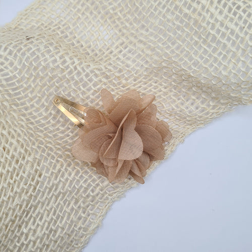 Haarclipje Beige Flower
