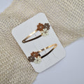 Haarclipje Beige trio Flower