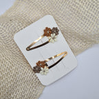 Haarclipje Beige trio Flower