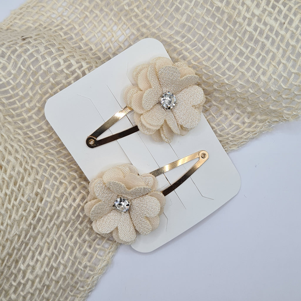 Haarclipje sparkle  flower creme