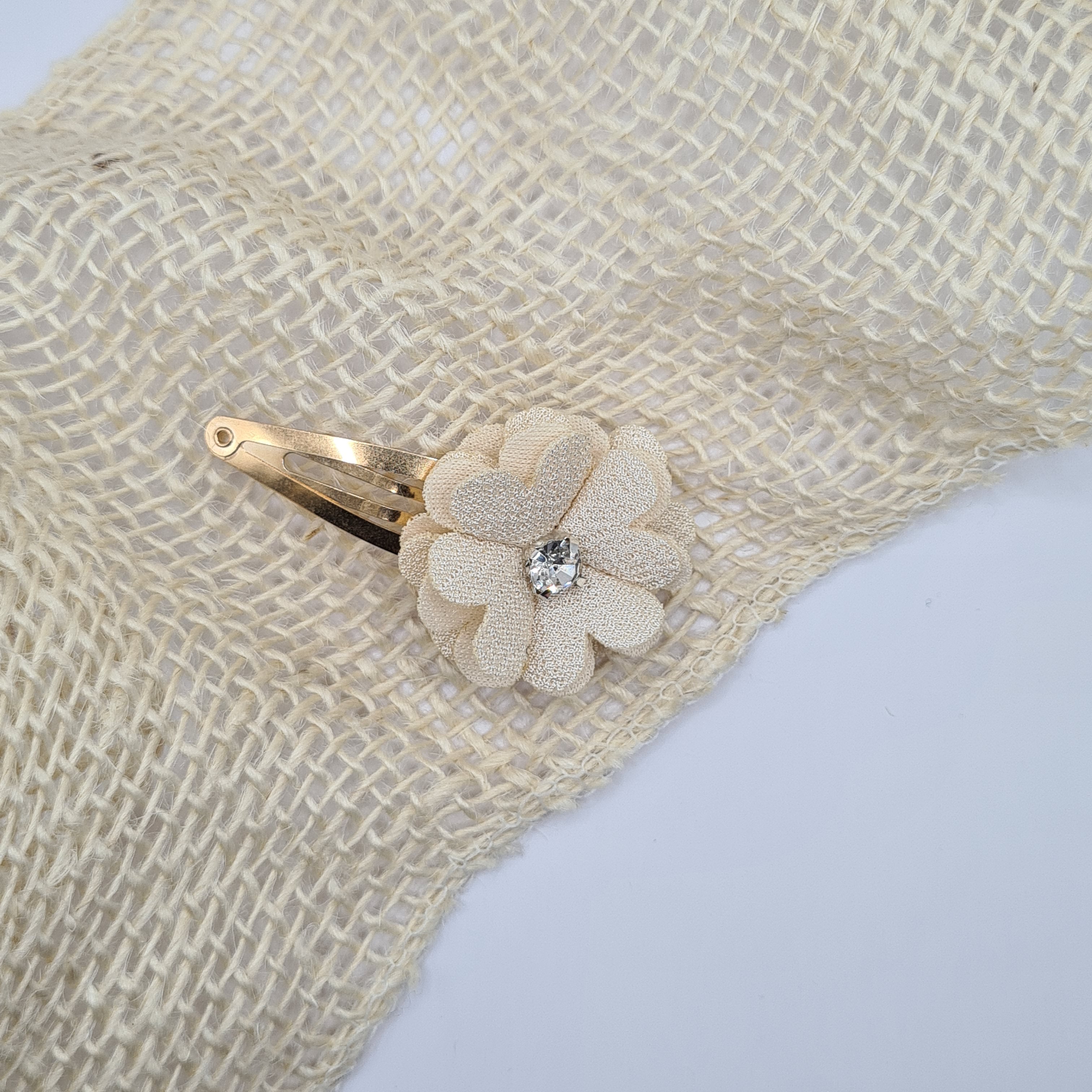Haarclipje sparkle  flower creme