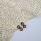 Mini haarclipje bloem duo taupe