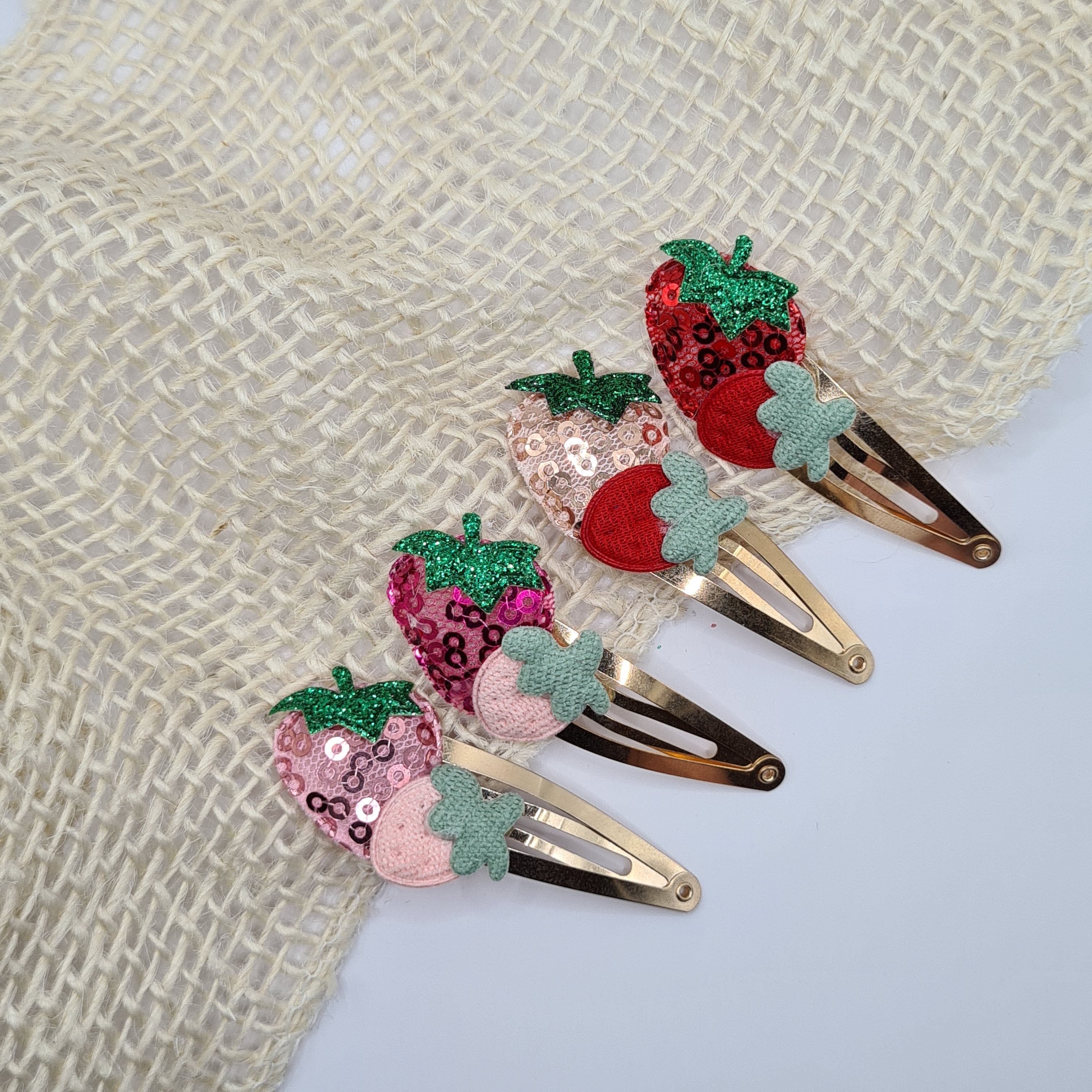 Set van 4 Haarclipjes Strawberry Dream