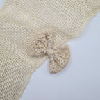 Haarclipje strik gebloemd beige