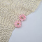 Mini bloem haarclipje roze met strass