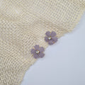 Mini 5 blad bloem haarclipje lila met strass