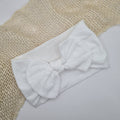 Zachte nylon haarband met strik wit