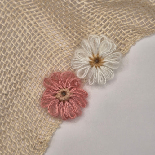 Antislip Haarspeldje cozy flower creme