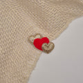 Antislip Haarspeldje hart trio rood