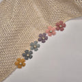 Set van 6 mini 5 blad bloem haarclipje met strass