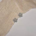 Mini 5 blad bloem haarclipje licht blauw met strass