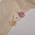 Set van 3 Midi bloem haarclipjes met strass
