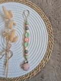 Speenkoord girly bloem met blad peach