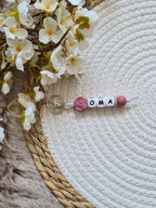 Sleutelhanger roos oud roze