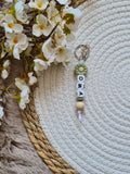 Sleutelhanger met bloem groen