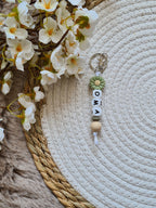 Sleutelhanger met bloem groen