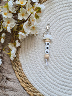 Sleutelhanger met daisy wit