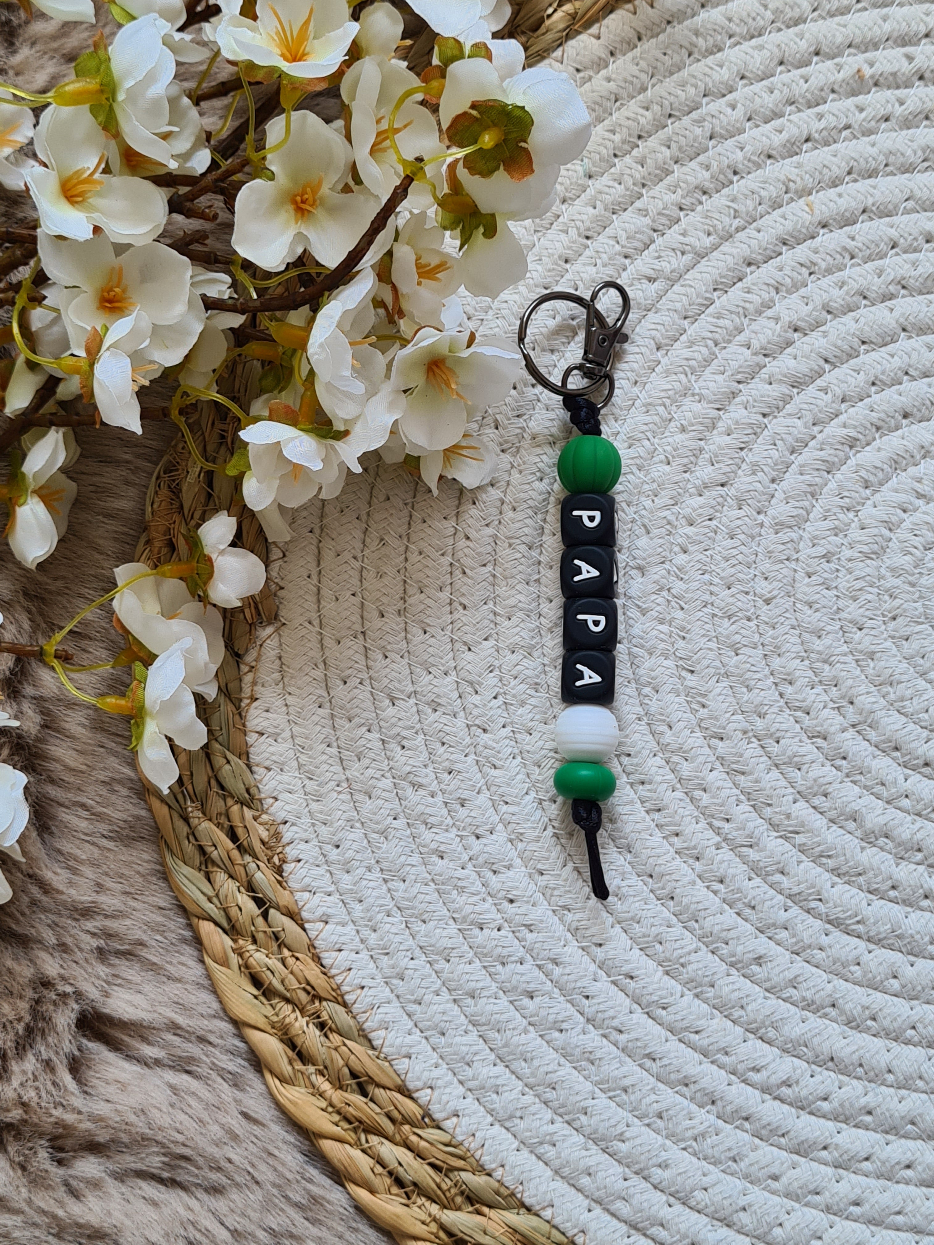 Sleutelhanger groen met wit