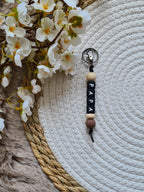 Sleutelhanger beige met bruin
