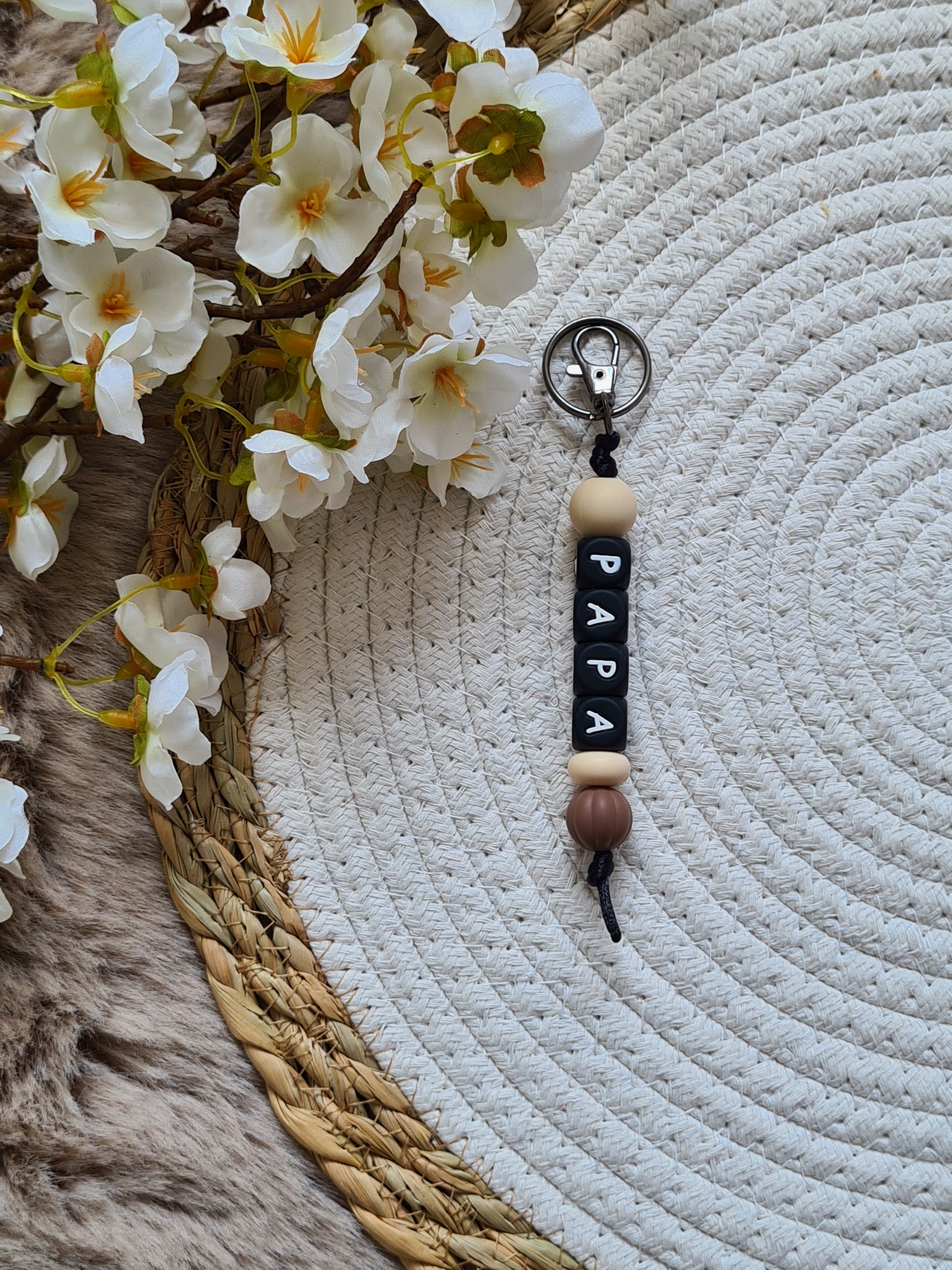 Sleutelhanger beige met bruin