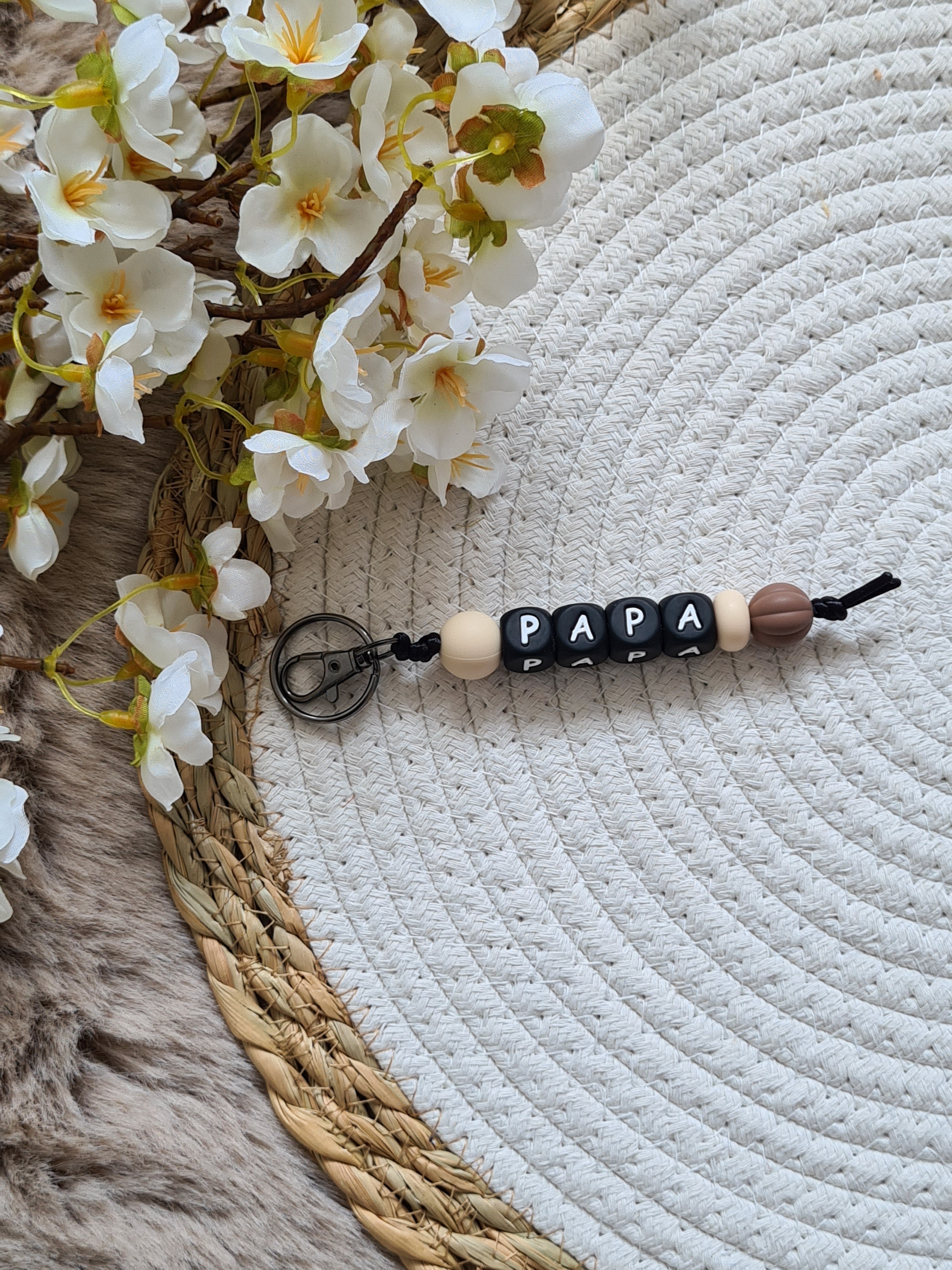 Sleutelhanger beige met bruin