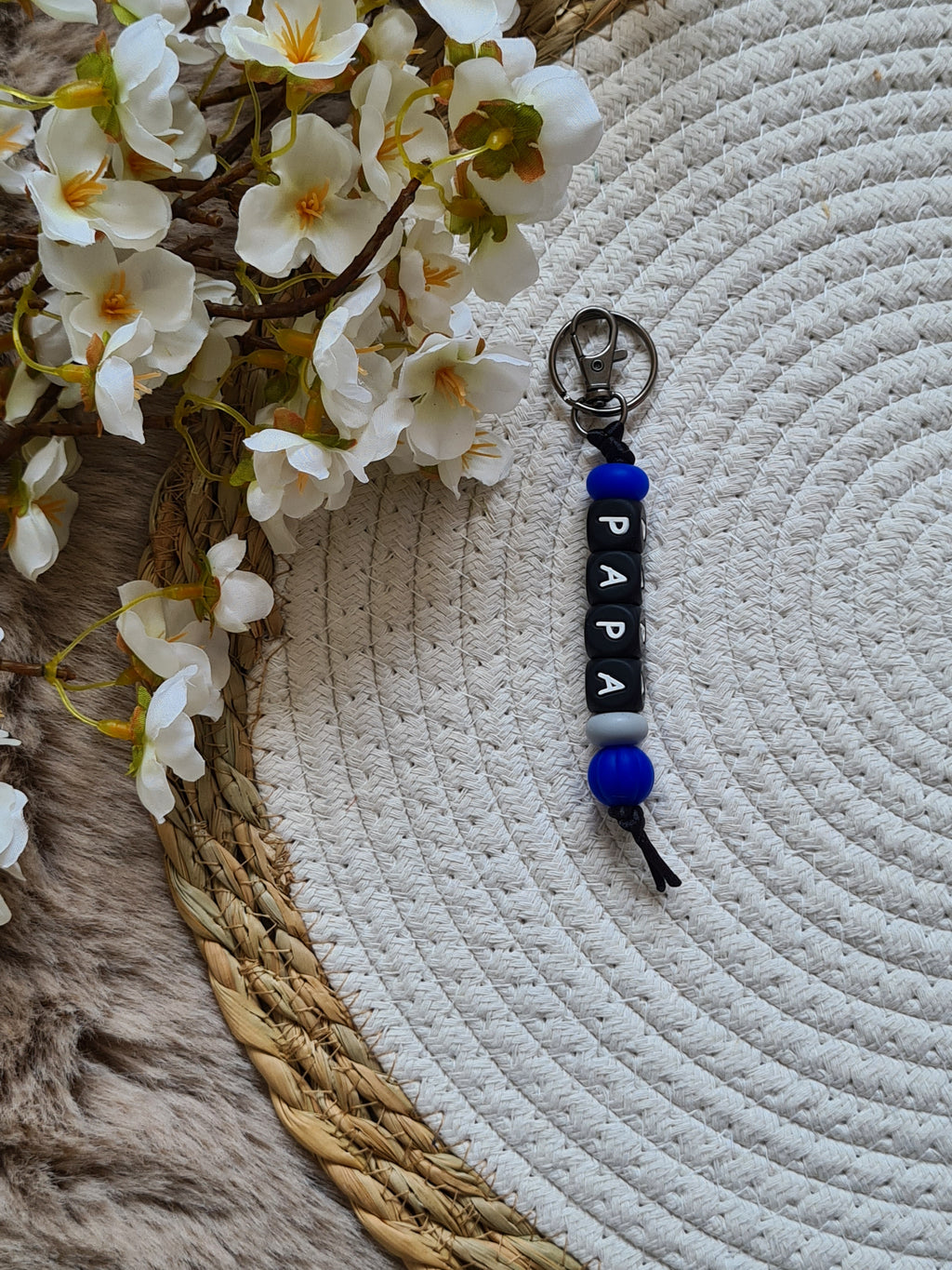 Sleutelhanger blauw en grijs