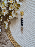 Sleutelhanger beige met bruin panter print kraal
