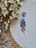 Sleutelhanger "best mom ever" botanic blauw grijs