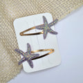Haarclipje glitter zeester paars