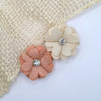 Antislip Haarspeldje sparkle flower creme