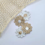 Antislip Haarspeldje madeliefje beige wit