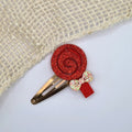 Haarclipje glitter lolly rood