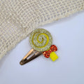 Haarclipje glitter lolly geel