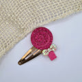 Haarclipje glitter lolly fel roze