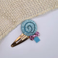 Haarclipje glitter lolly licht blauw