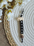 Sleutelhanger mason met olifantje beige