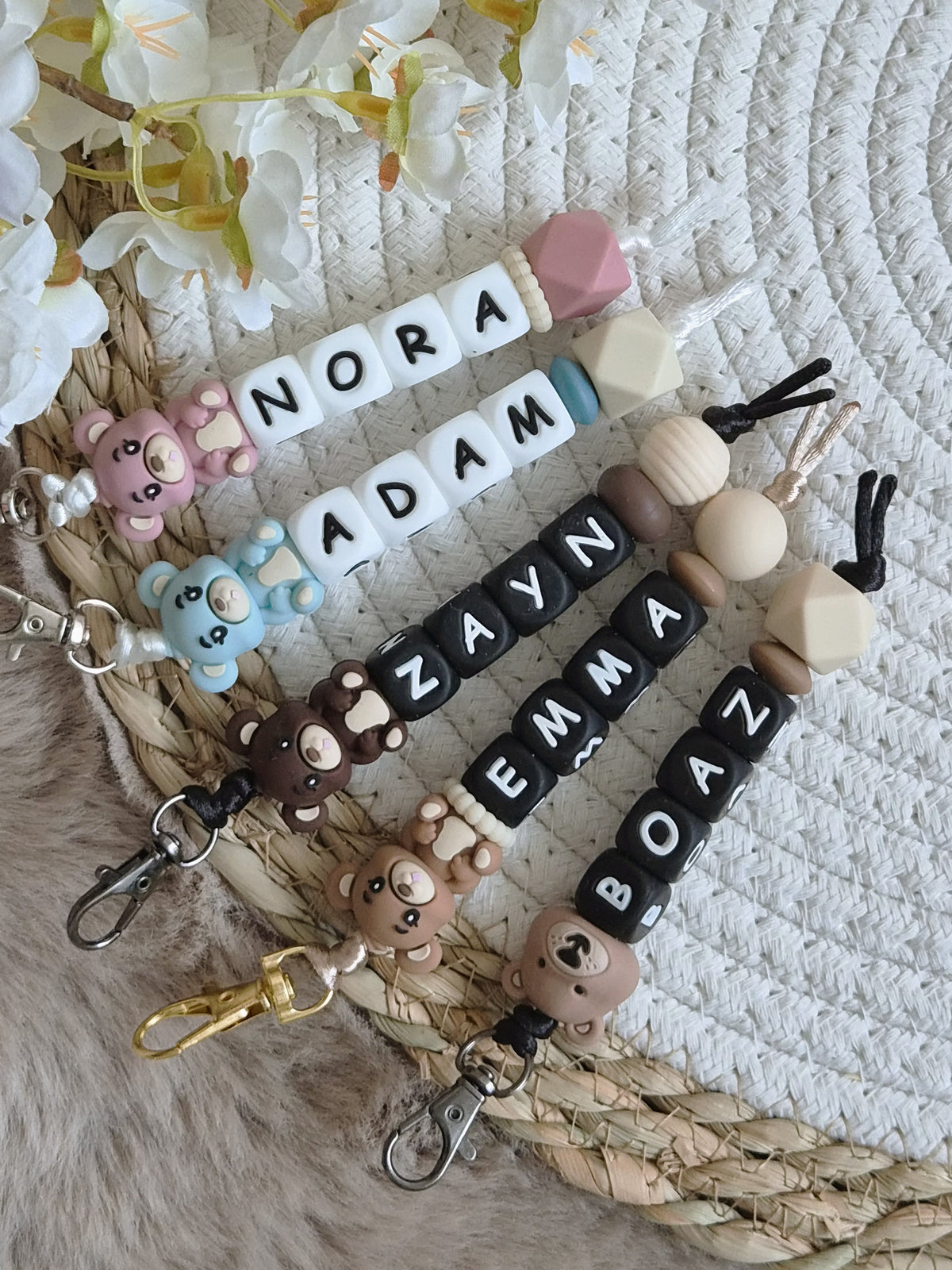 Sleutelhanger Boaz berenhoofdje beige