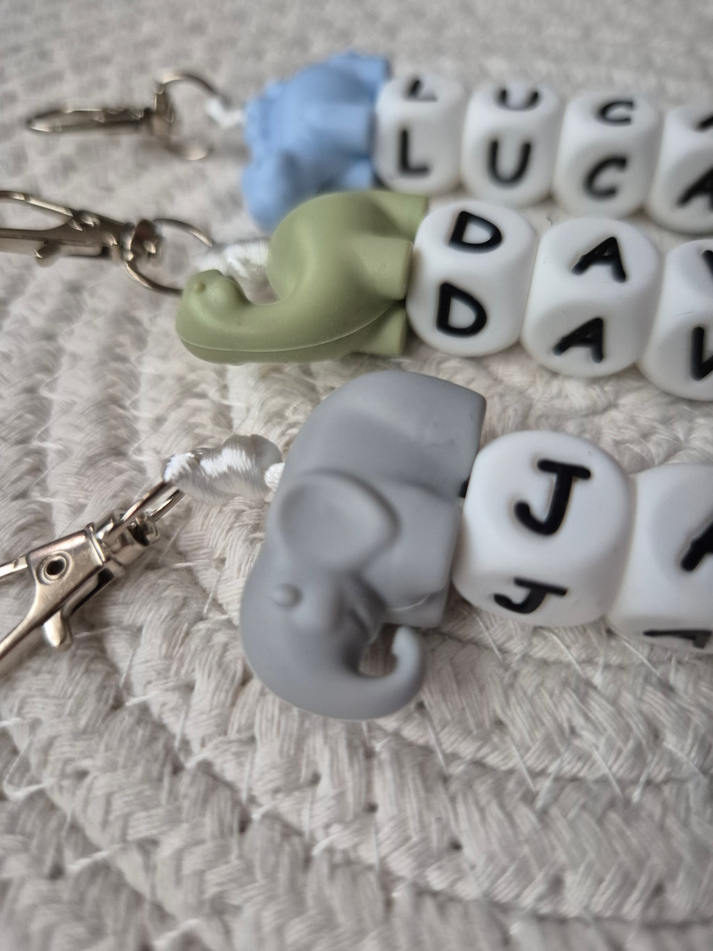 Sleutelhanger Jason met olifantje grijs