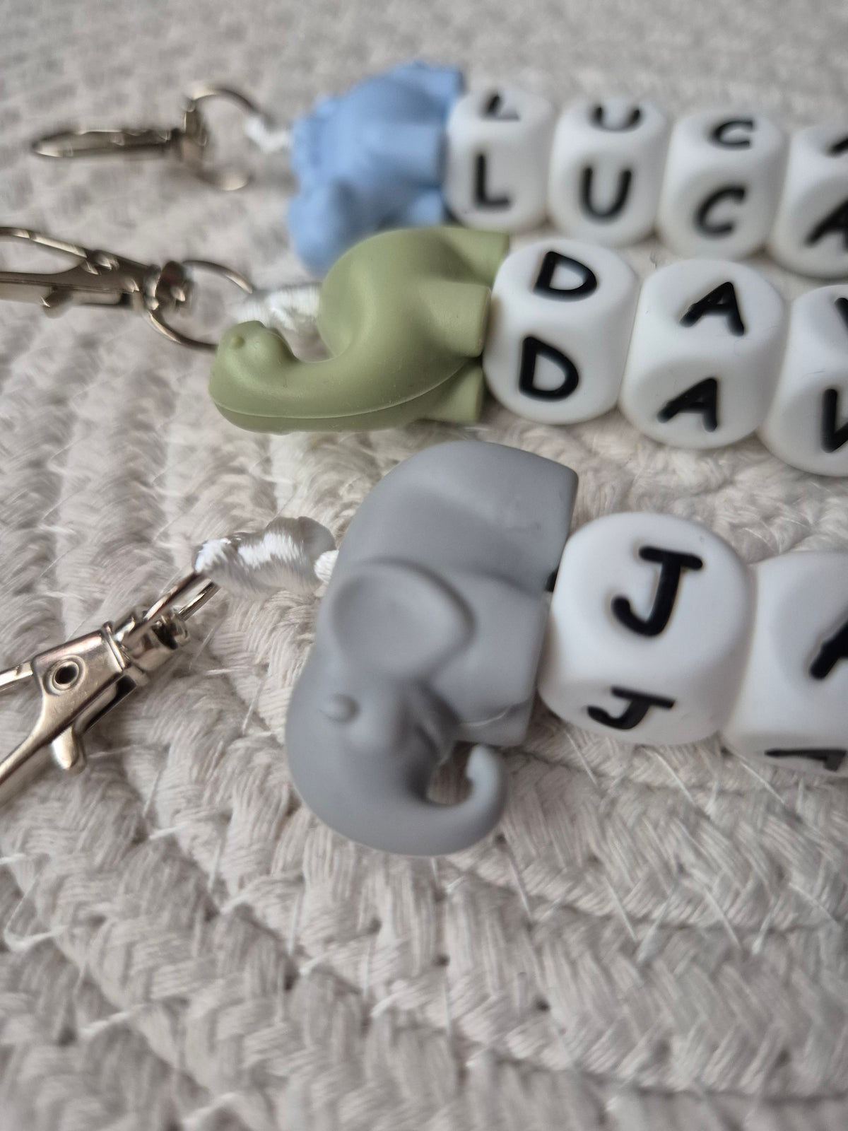 Sleutelhanger Jason met olifantje grijs