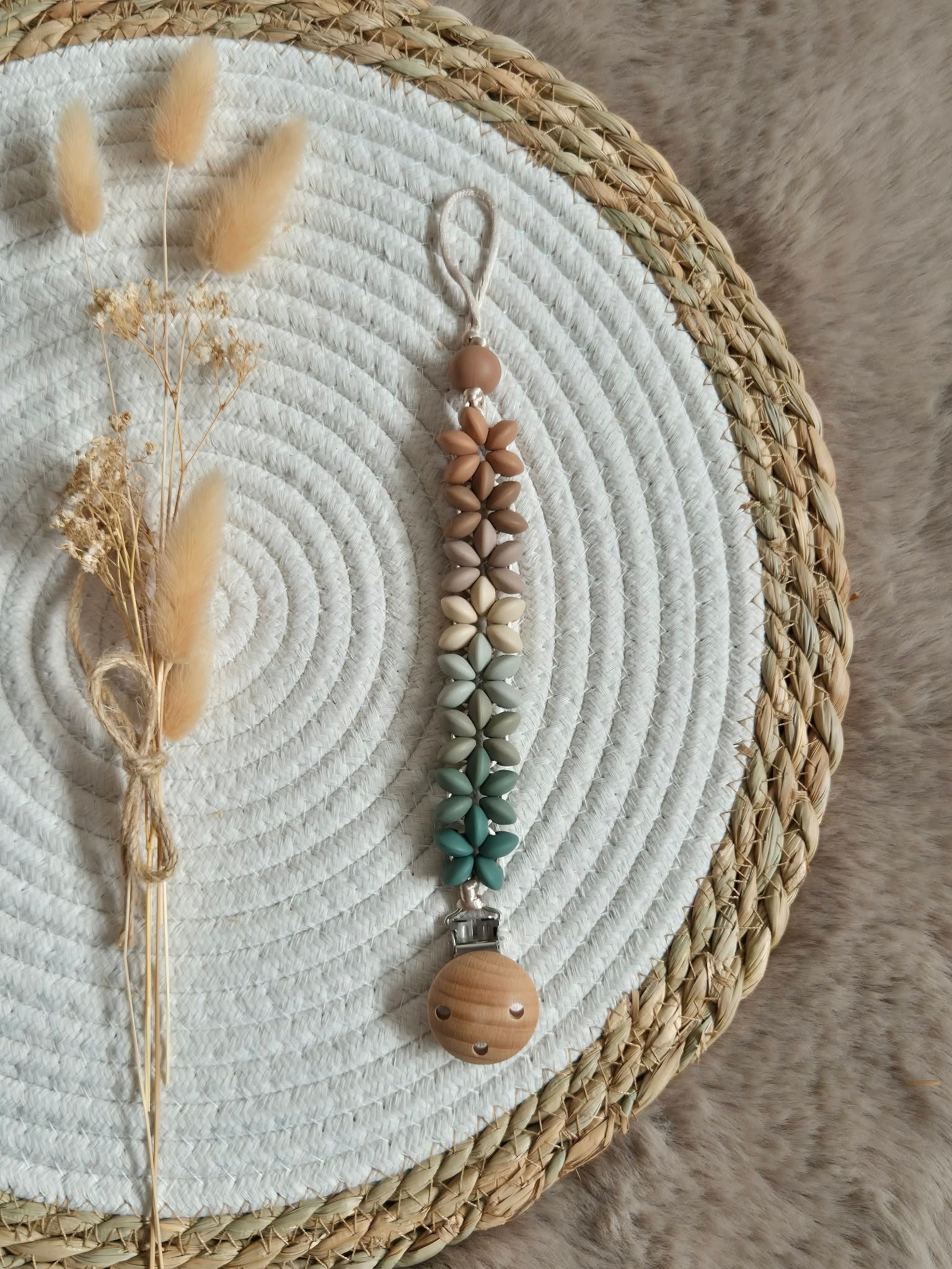 Speenkoord Botanic Groen Beige