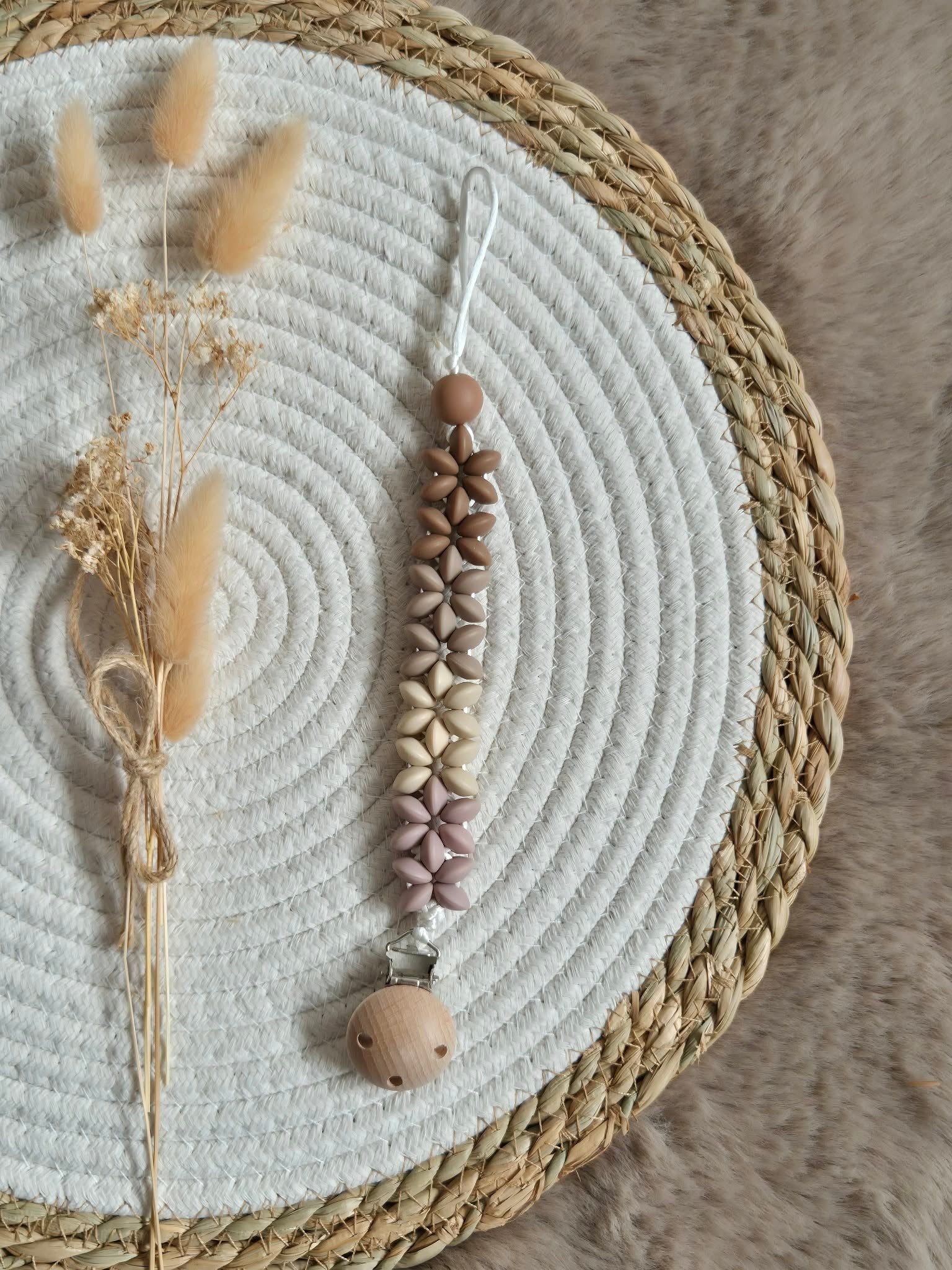 Speenkoord Botanic mauve beige